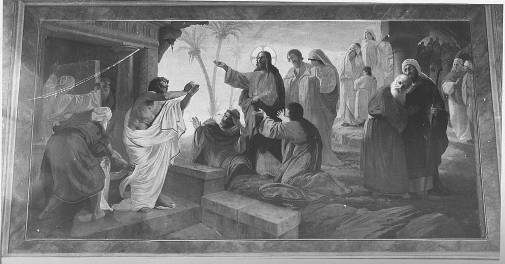 resurrezione di Lazzaro (dipinto) di Monti Virginio (fine sec. XIX)