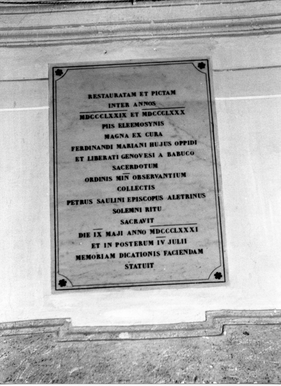 lapide commemorativa - ambito romano (sec. XIX)
