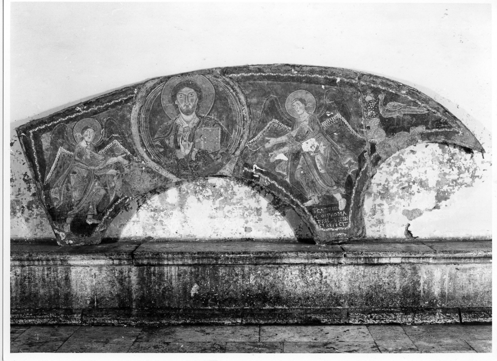 Cristo Pantocratore (dipinto, frammento) - ambito romano (secondo quarto sec. XII)