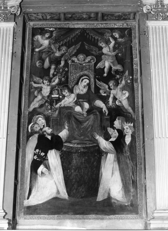 Madonna del Rosario con San Domenico e Santa Caterina, santi e misteri del rosario (dipinto, ciclo) - ambito laziale (seconda metà sec. XVI)