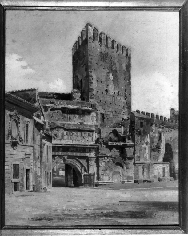 veduta di Porta San Lorenzo (dipinto) di Donadoni Stefano (sec. XX)