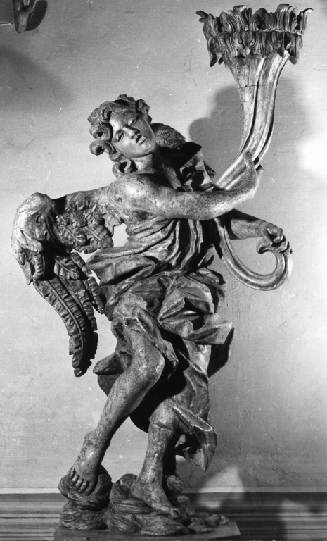 angelo con cornucopia (candelabro) di Bernini Gian Lorenzo (maniera) (seconda metà sec. XVII)