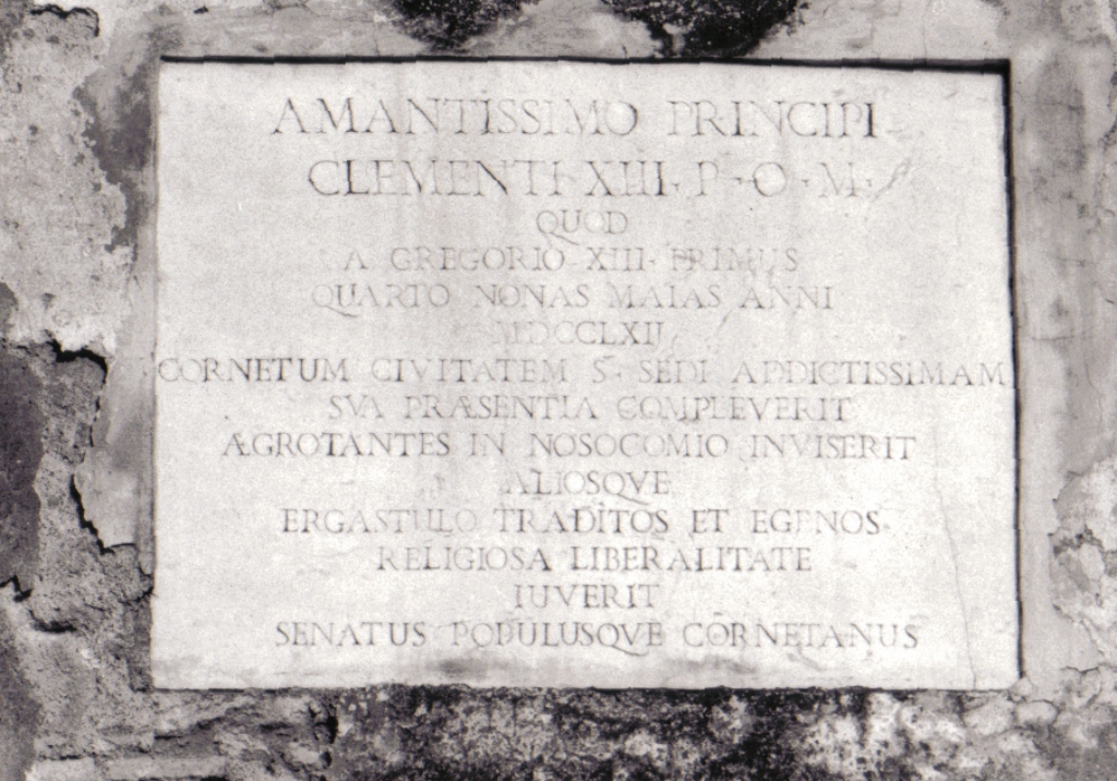 lapide commemorativa - ambito laziale (sec. XVIII)