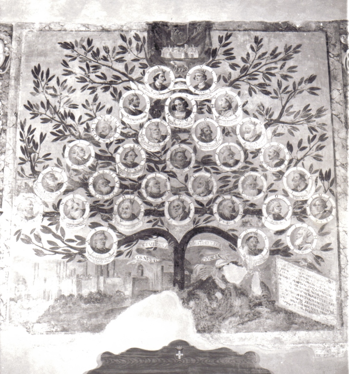 albero genealogico dei discendenti del re Corito (dipinto) di Donati Camillo, Taddei Domenico (sec. XVII)