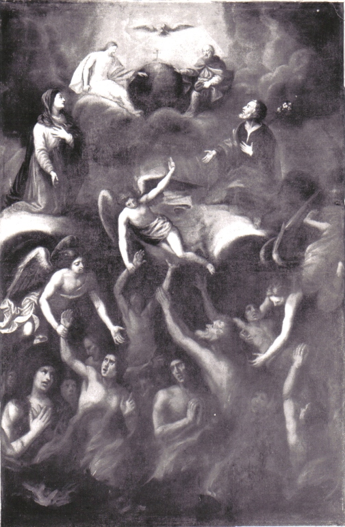Trinità con la Madonna, San Giuseppe e le anime del Purgatorio (dipinto) - ambito viterbese (prima metà sec. XVII)