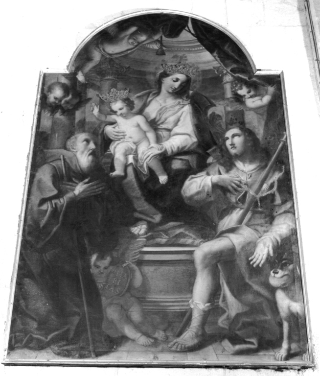 Madonna con Bambino in trono tra santi (dipinto) di Campanella Angelo (attribuito) (fine sec. XVIII)