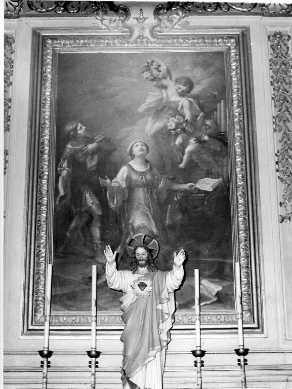 Santa Cecilia e San Valeriano incoronati da un angelo (pala d'altare) di Stern Ludovico (sec. XVIII)