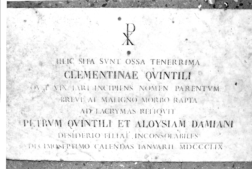 lastra tombale - ambito laziale (sec. XIX)