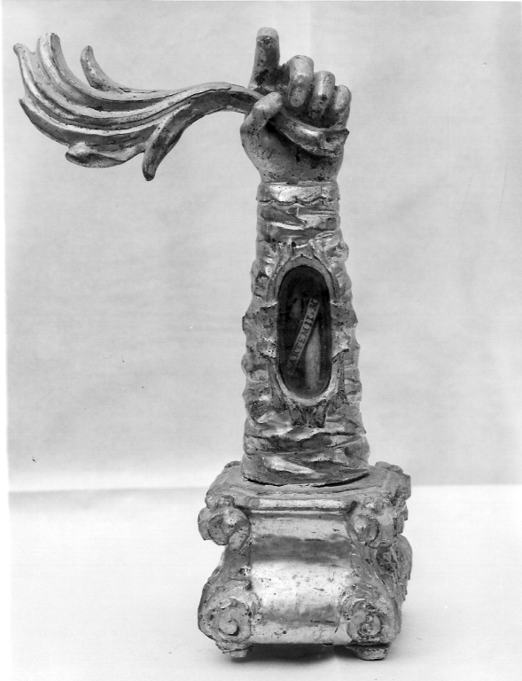 reliquiario antropomorfo - a braccio, serie - bottega romana (prima metà sec. XVII)