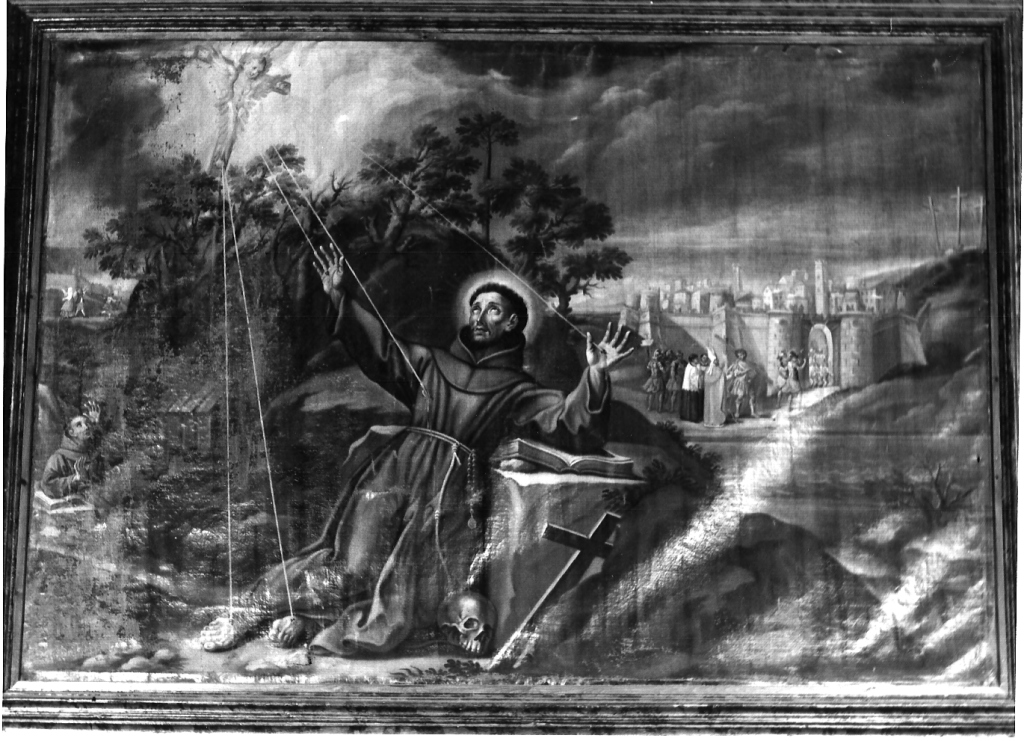 San Francesco d'Assisi riceve le stimmate (dipinto) - ambito romano (sec. XVII)