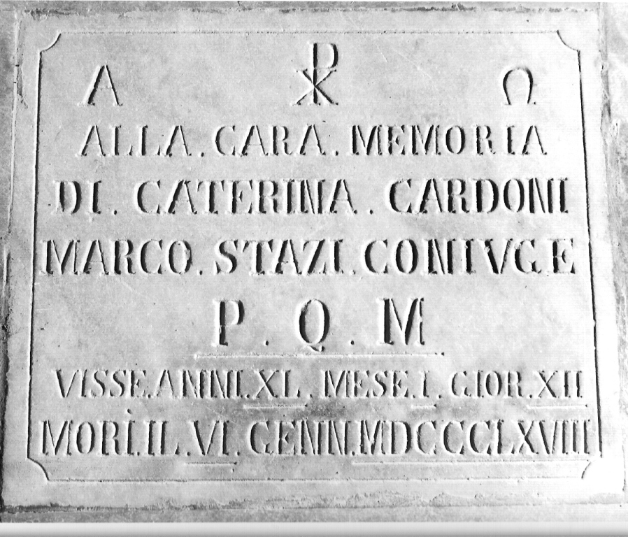 lastra tombale - bottega laziale (sec. XIX)