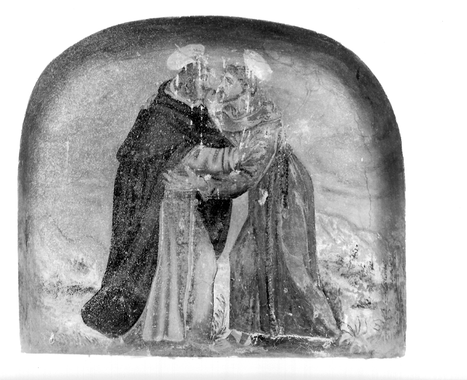 abbraccio di San Domenico e San Francesco d'Assisi (dipinto) - ambito laziale (ultimo quarto sec. XVIII)