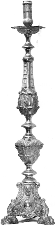 candeliere d'altare, serie - bottega laziale (inizio sec. XIX)