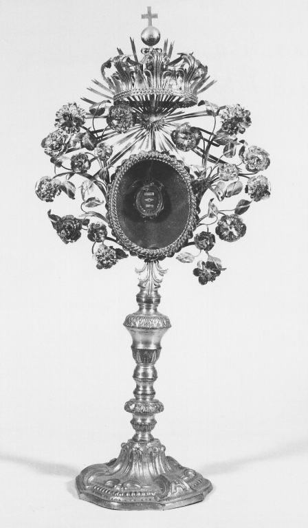 reliquiario - a ostensorio - ambito laziale (fine/inizio secc. XVIII/ XIX)