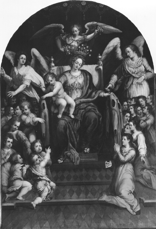 Madonna degli Orfani, Madonna con Bambino (dipinto) di Bentivenga Alessandro (sec. XVII)