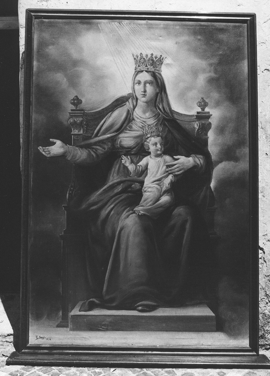 Madonna con Bambino in trono (dipinto) di Raggi Gonippo (sec. XX)