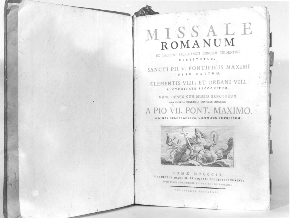 coperta di libro liturgico di Puccinelli Gioacchino e Michele tipografia (sec. XIX)