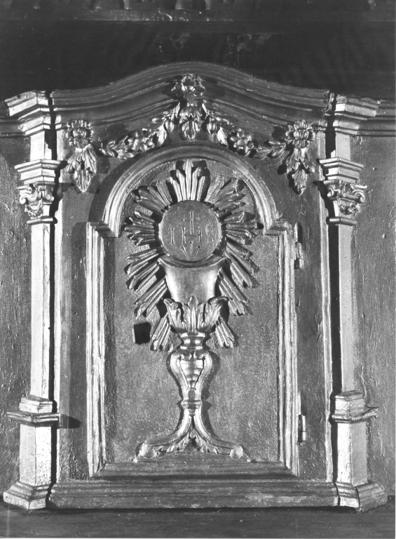 tabernacolo - a frontale architettonico - ambito laziale (sec. XVIII)