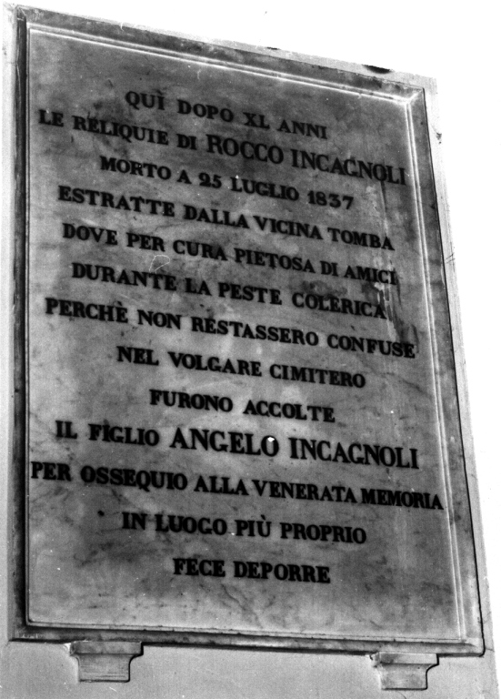 lapide tombale - ambito laziale (sec. XIX)