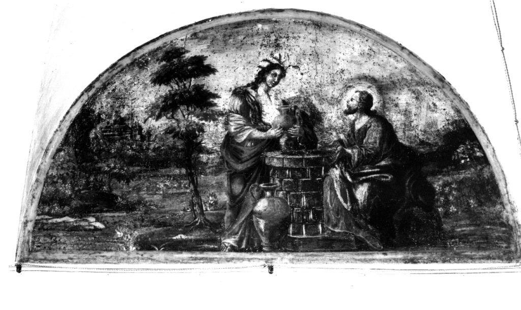 Cristo e la samaritana al pozzo (dipinto) - ambito laziale (sec. XVII)