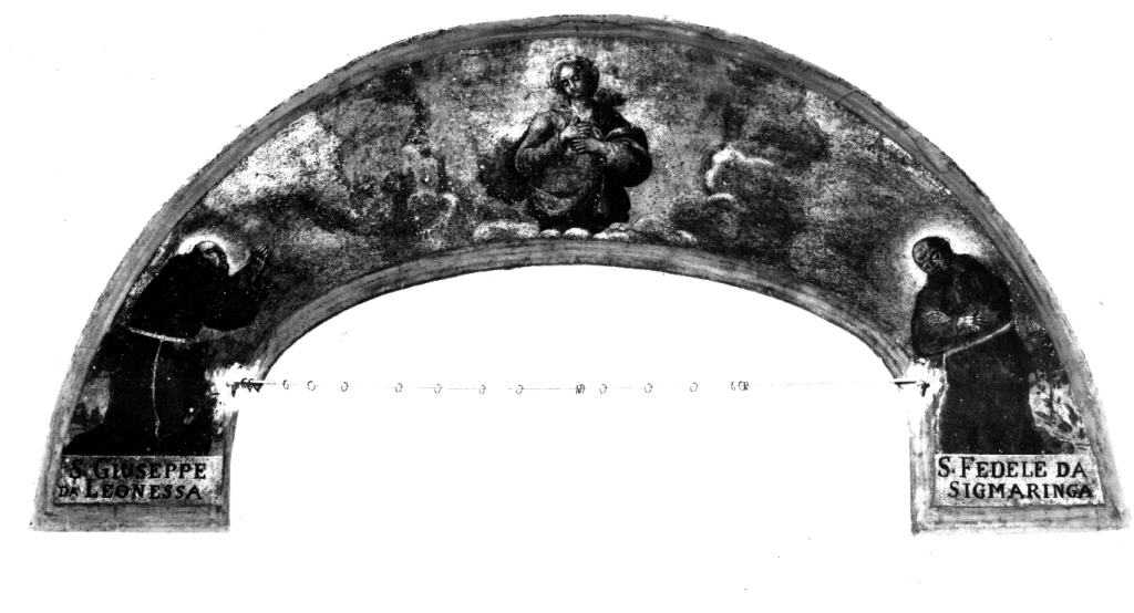 Madonna e i Santi Giuseppe da Leonessa e Fedele da Sigmaringa (dipinto) - ambito laziale (sec. XVII)