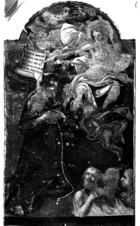 San Francesco d'Assisi intercede per le anime del purgatorio (dipinto) - ambito laziale (sec. XVIII)