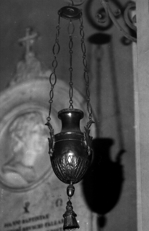 lampada pensile a vaso, coppia - ambito laziale (seconda metà sec. XIX)