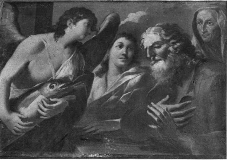 Tobia che porta il pesce e l'angelo (dipinto) di Solimena Francesco detto Abate Ciccio (maniera) (sec. XVII)