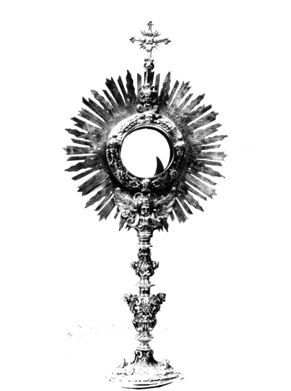 ostensorio - a raggiera - ambito campano (seconda metà sec. XVII)