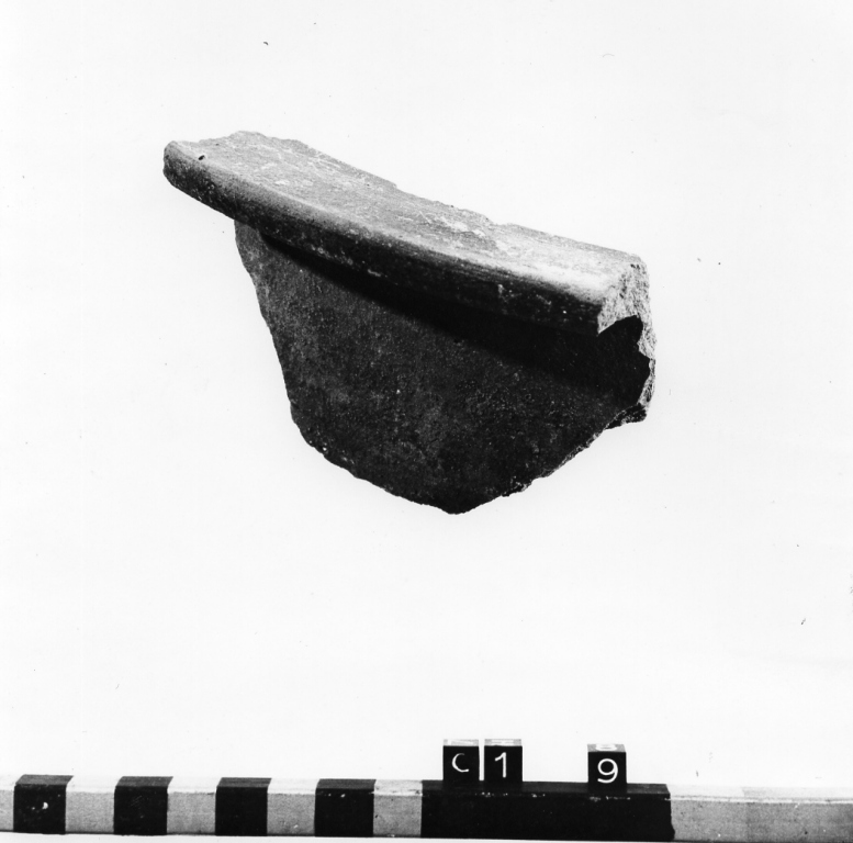 bacino, frammento - manifattura viterbese (secc. IX/ XIV)