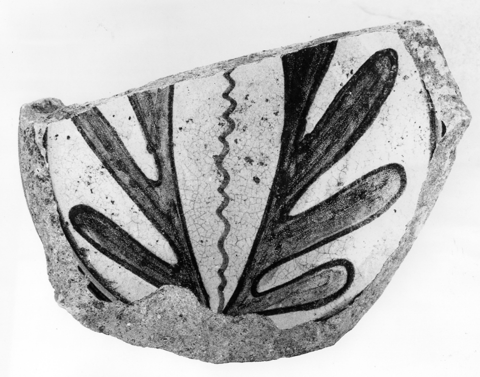 piatto, frammento - manifattura viterbese (sec. XV)