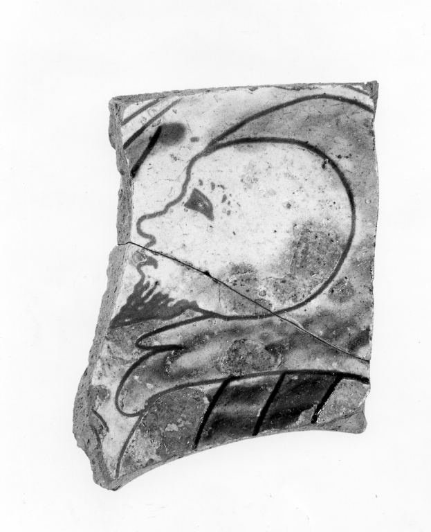 piatto, frammento - manifattura castellana (sec. XV)