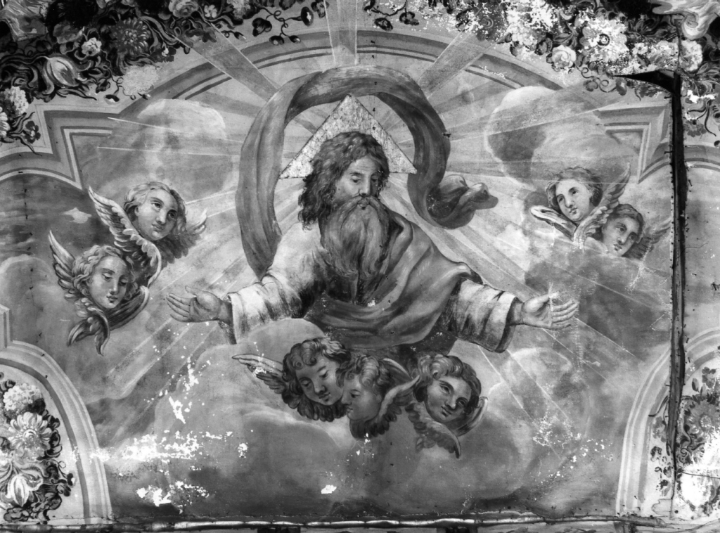 Dio Padre e cherubini (dipinto) - ambito laziale (sec. XIX)