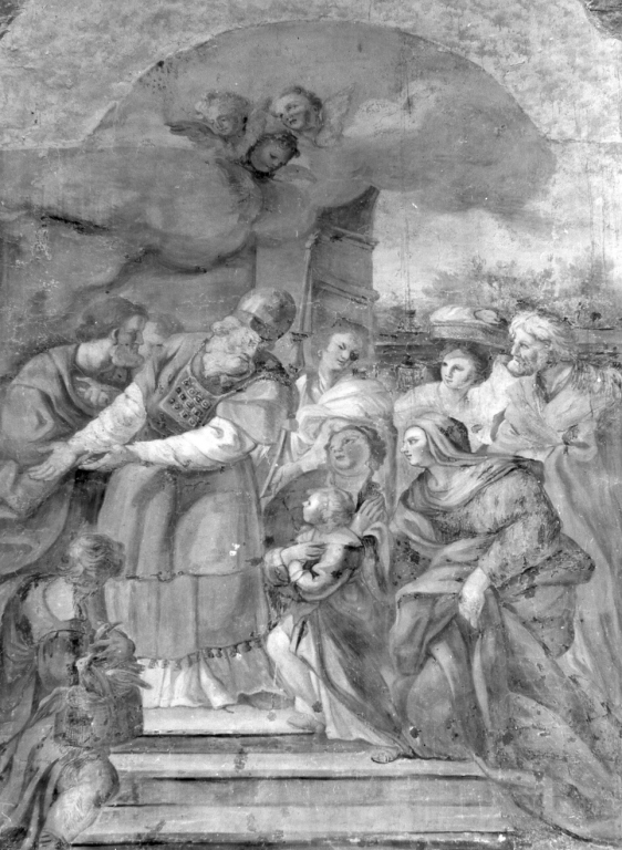presentazione di Maria Vergine al tempio (dipinto) di Romanelli Giovanni Francesco (maniera) (sec. XVII)