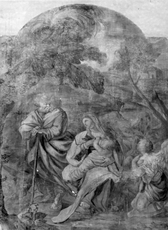 fuga in Egitto (dipinto) di Romanelli Giovanni Francesco (maniera) (sec. XVII)