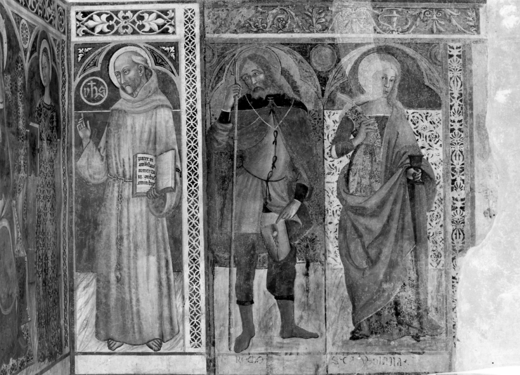 San Bernardino, San Rocco e Santa Bibiana (dipinto) - ambito laziale (sec. XV)