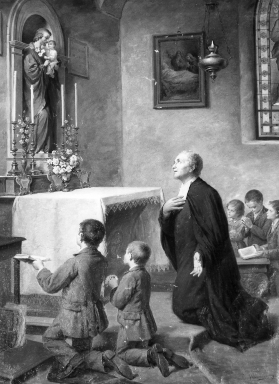 San Giovanni de La Salle (dipinto) di Mariani Aurelio (sec. XX)