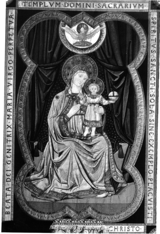 Madonna con Bambino (quadro d'altare, elemento d'insieme) - ambito fiammingo (sec. XIX)