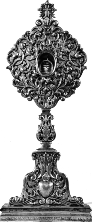 reliquiario - a ostensorio - ambito laziale (sec. XIX)