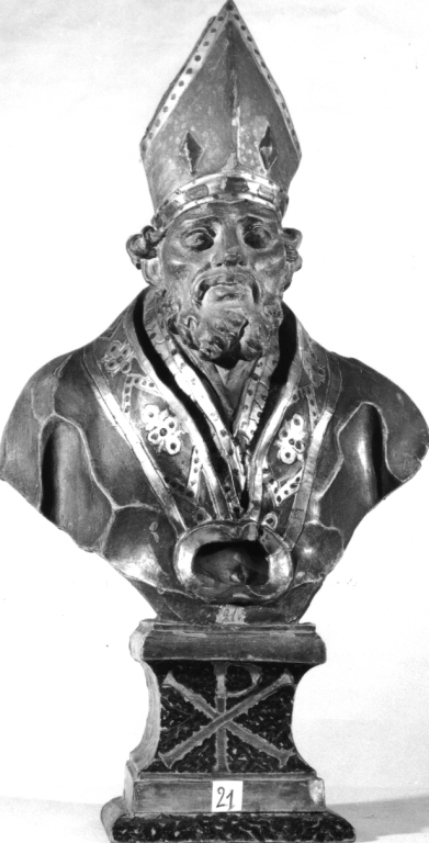 Santo vescovo (reliquiario - a busto) - ambito laziale (sec. XVIII)