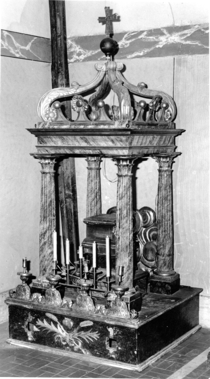 tronetto per esposizione eucaristica - manifattura laziale (sec. XIX)