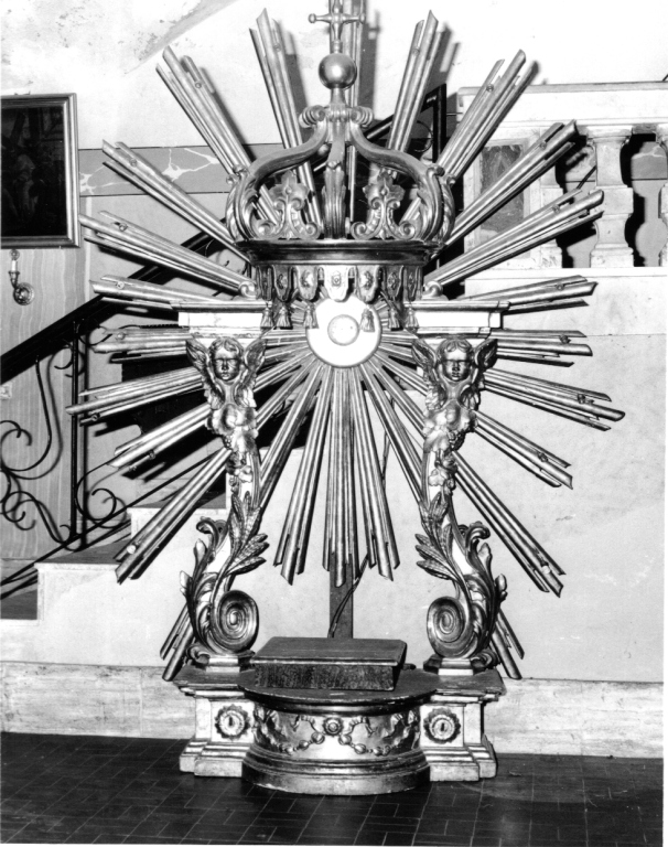 tronetto per esposizione eucaristica - manifattura laziale (sec. XIX)