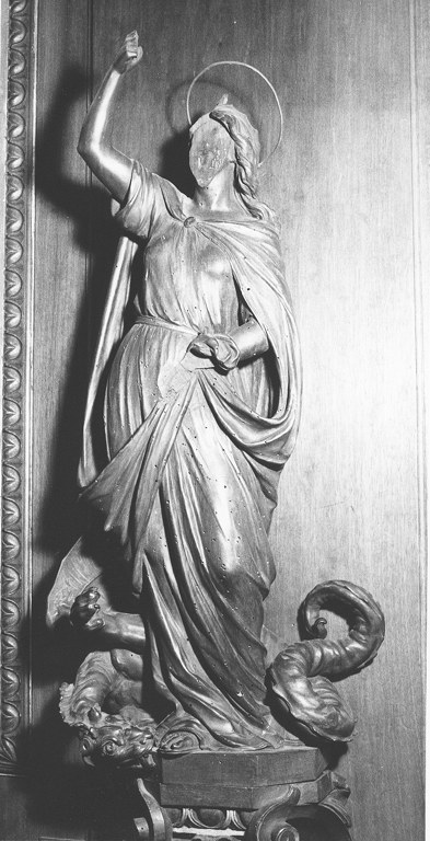 Santa Margherita d'Antiochia (statua) di Dellera (primo quarto sec. XX)
