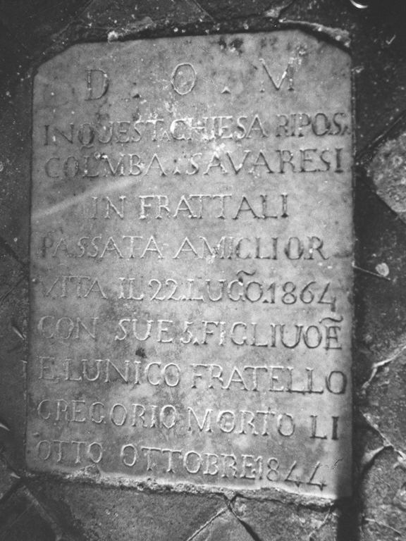 lapide tombale - ambito Italia centrale (sec. XIX)
