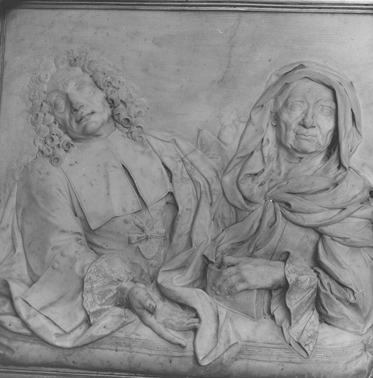 cavaliere Rodrigo Lopez De Sylva e la moglie Beatrice (rilievo) di Bernini Gian Lorenzo, Bernini Paolo Valentino (sec. XVII)