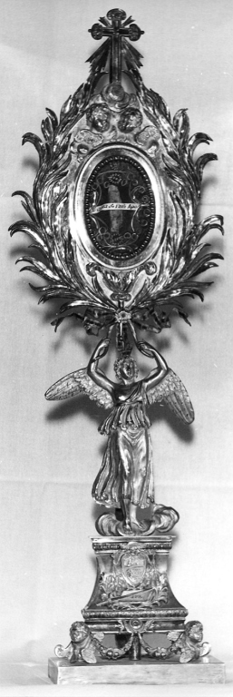 motivi decorativi vegetali; figura femminile alata; cherubini (reliquiario - a ostensorio) - bottega Italia meridionale (inizio sec. XIX)