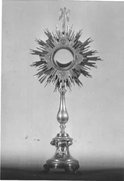 ostensorio - a raggiera - ambito laziale (sec. XIX)