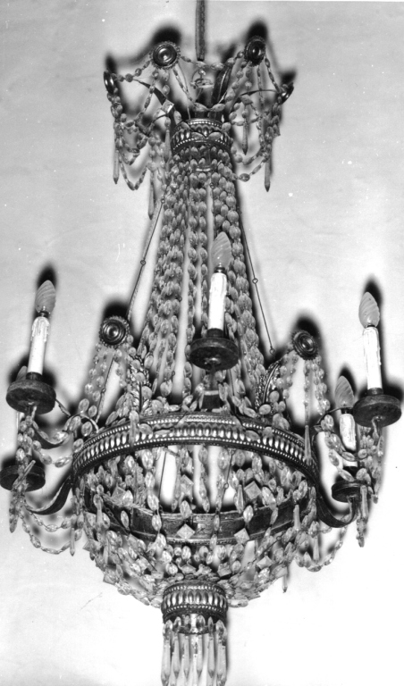 lampadario - a bracci, serie - ambito laziale (inizio sec. XX)