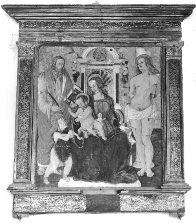 cornice a impostazione architettonica di dipinto - ambito marchigiano (sec. XV)