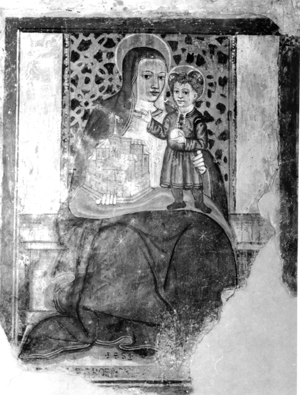 Madonna con Bambino (dipinto, complesso decorativo) - ambito laziale (sec. XVI)